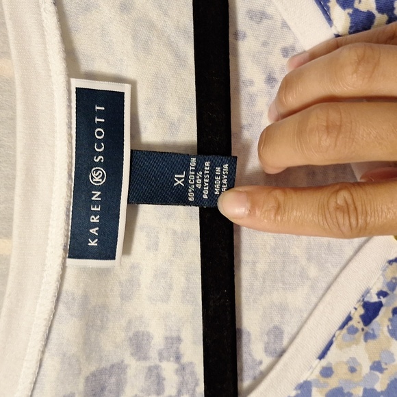 Karen Scott XL blue design Top - Picture 5 of 5
